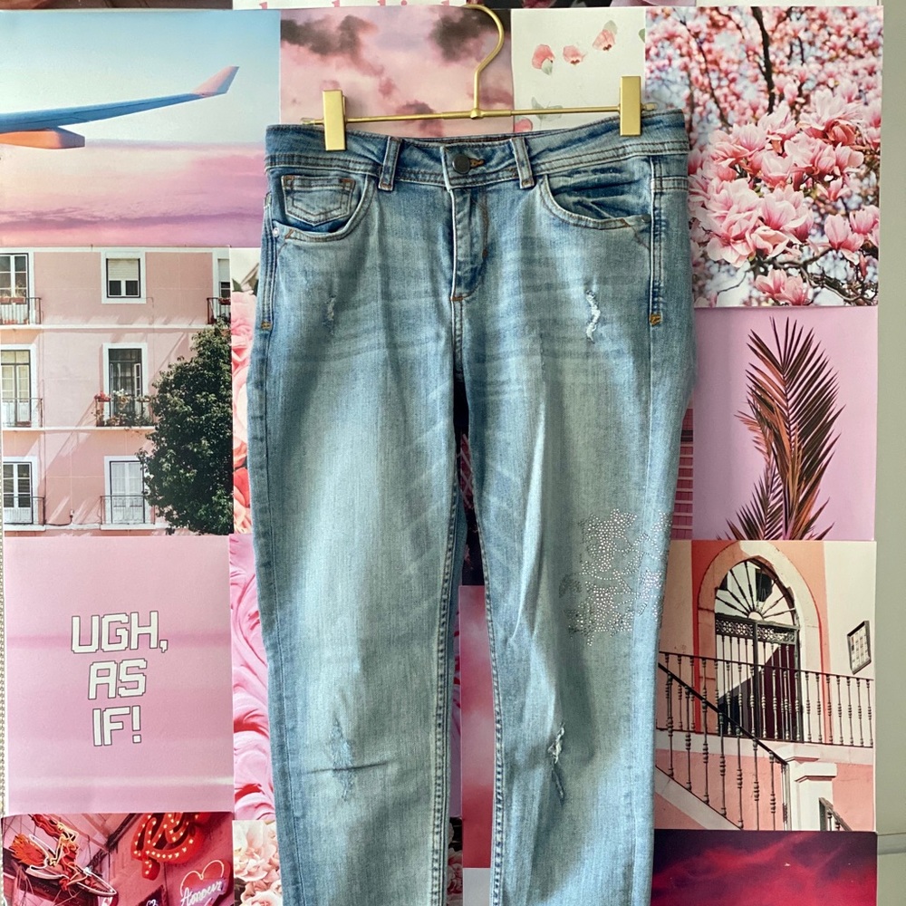 Zara Embellished Skinny Jeans